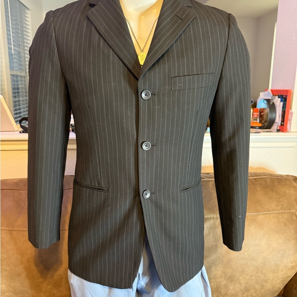 JF J.Ferrar Charcoal Pinstripe Blazer